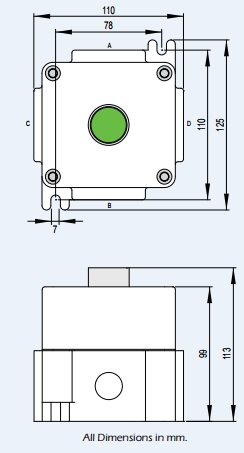 Control Station - ATEX - Emergency Start - Green Pushbutton - Walsall LCP111-112